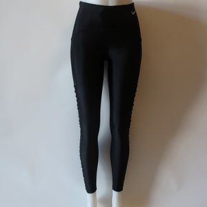 NIKE BLACK PLEATED SIDE LEGGINGS SZ XS*